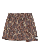 Gonna per bambina Douuod Kids marrone con orlo asimmetrico - Rubino Kids