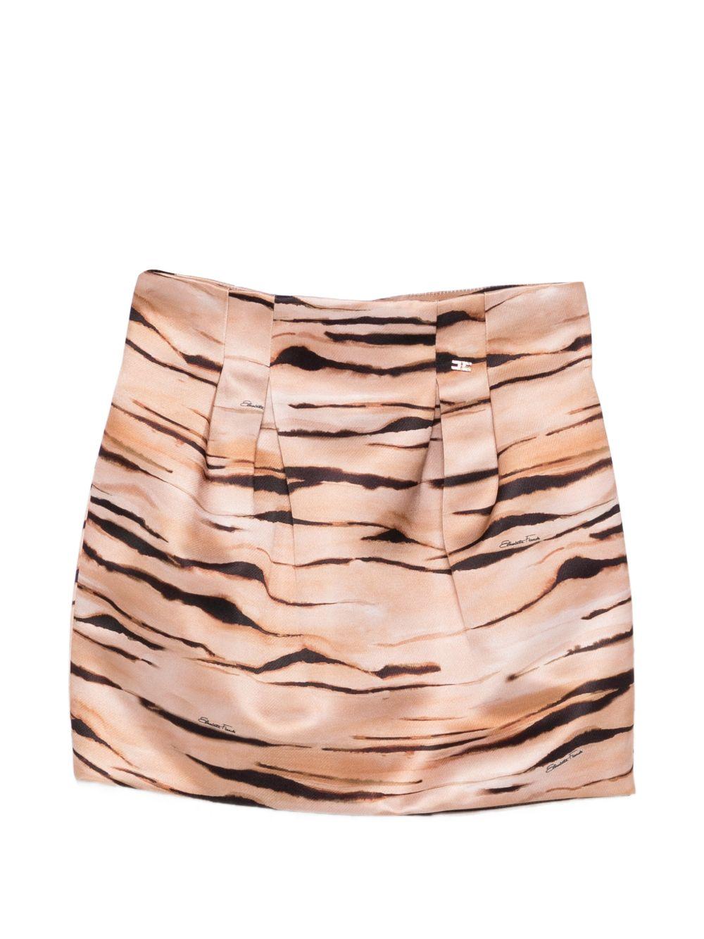 Gonna per bambina Elisabetta Franchi La Mia Bambina animalier con dettaglio logo - Rubino Kids