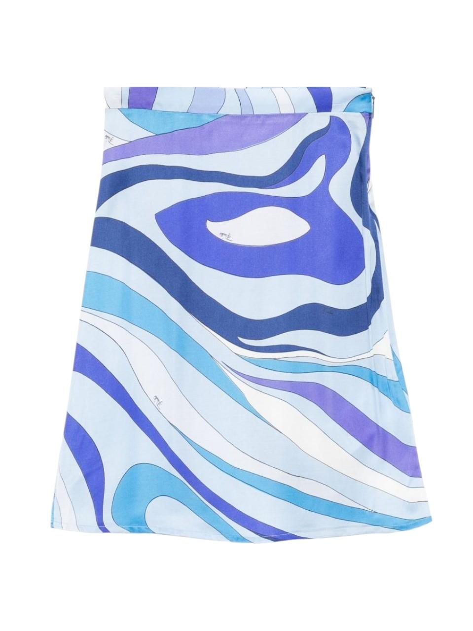 Gonna per bambina Emilio Pucci Junior multicolore con stampa a vortice - Rubino Kids