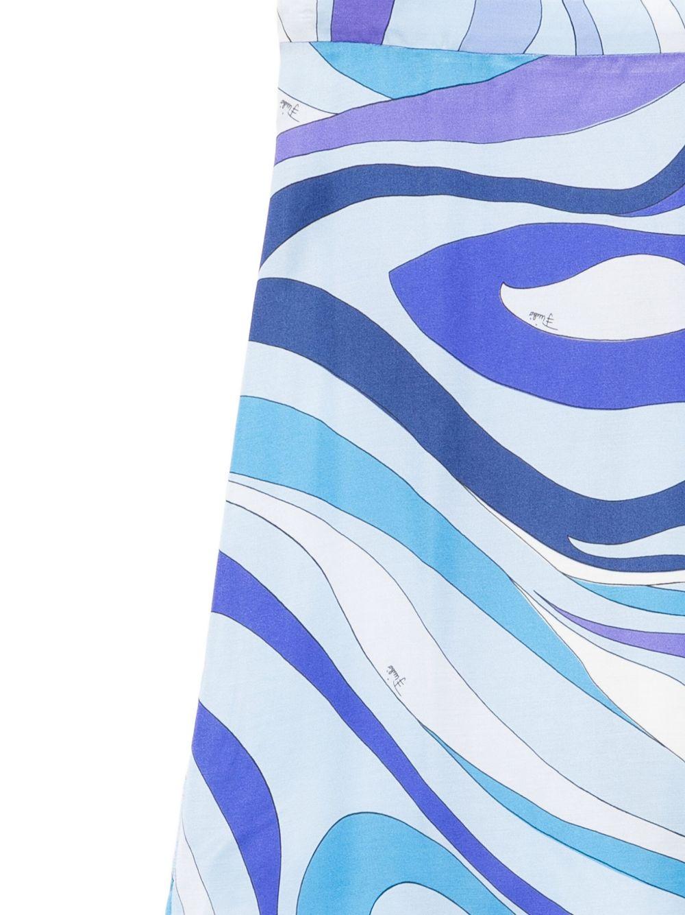 Gonna per bambina Emilio Pucci Junior multicolore con stampa a vortice - Rubino Kids