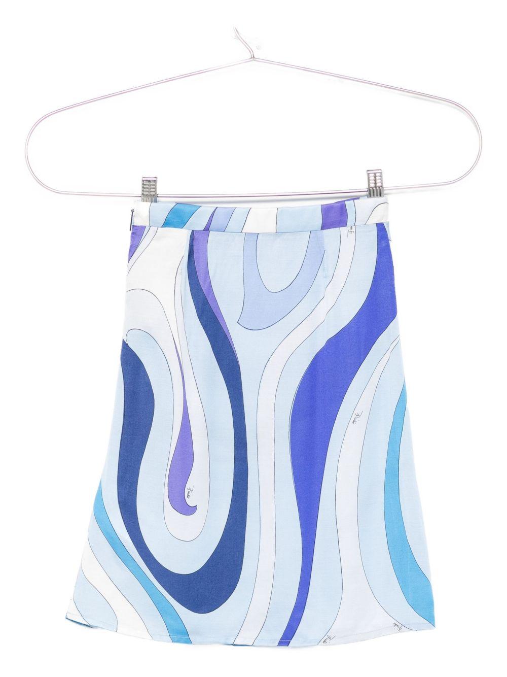 Gonna per bambina Emilio Pucci Junior multicolore con stampa a vortice - Rubino Kids