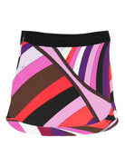 Gonna per bambina Emilio Pucci Junior rosa con stampa iridescente - Rubino Kids