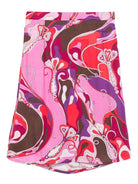 Gonna per bambina Emilio Pucci Junior rosa con stampa orchidee - Rubino Kids