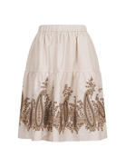 Gonna per bambina Etro Kids beige con stampa Paisley - Rubino Kids