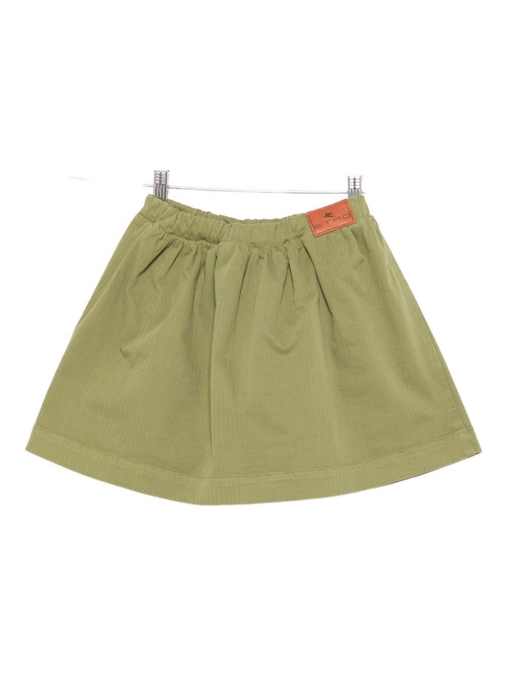 Gonna per bambina ETRO KIDS verde con elastico in vita - Rubino Kids