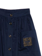Gonna per bambina Fendi Kids blu con bottoni sul davanti - Rubino Kids