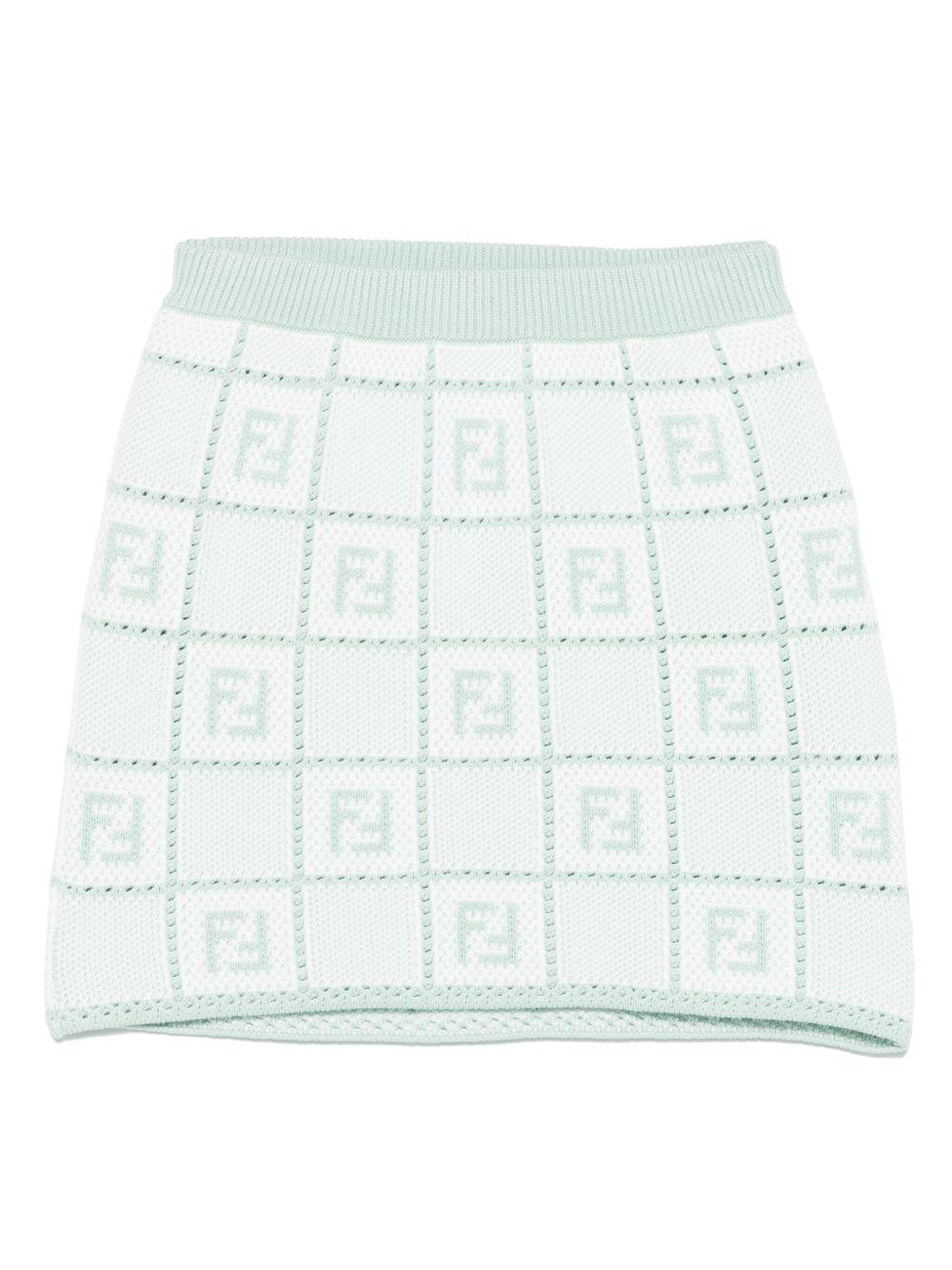 Gonna per bambina Fendi Kids verde all'uncinetto - Rubino Kids