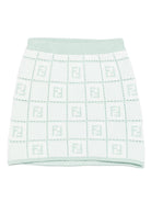 Gonna per bambina Fendi Kids verde all'uncinetto - Rubino Kids