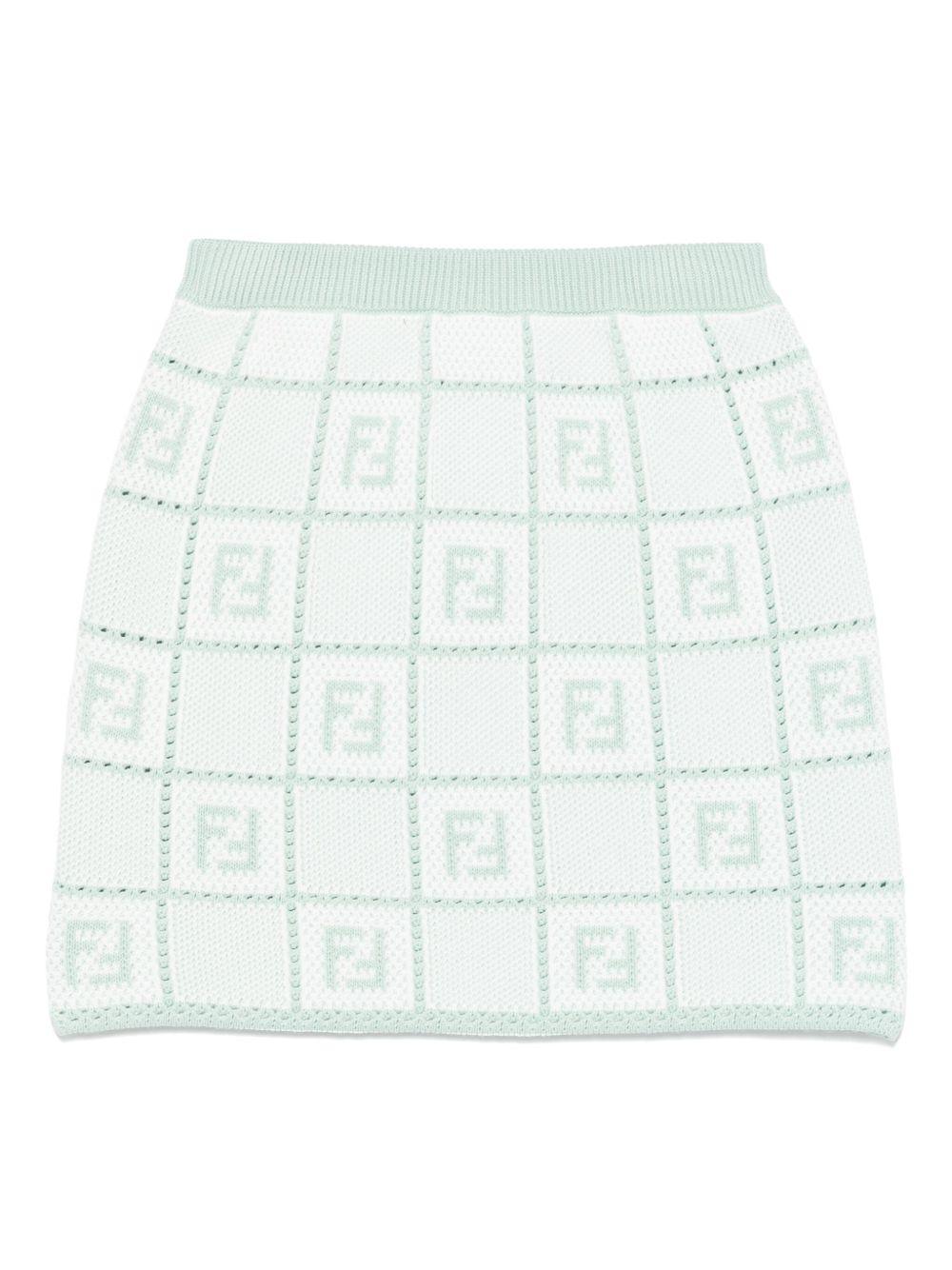 Gonna per bambina Fendi Kids verde all'uncinetto - Rubino Kids