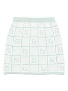 Gonna per bambina Fendi Kids verde all'uncinetto - Rubino Kids