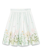 Gonna per bambina Fendi Kids verde con ricamo - Rubino Kids