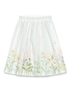 Gonna per bambina Fendi Kids verde con ricamo - Rubino Kids