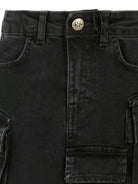 Gonna per bambina John Richmond Junior in denim nero con tasche - Rubino Kids