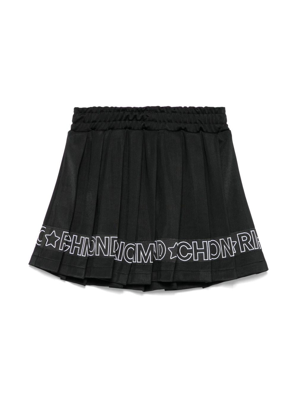 Gonna per bambina John Richmond Junior nero con logo - Rubino Kids