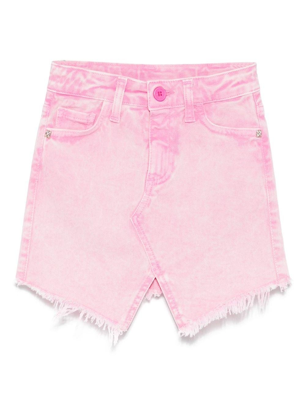 Gonna per bambina John Richmond Junior rosa con effetto schiarito - Rubino Kids