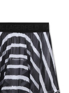 Gonna per bambina Karl Lagerfeld Kids bianca e nera asimmetrica a righe - Rubino Kids