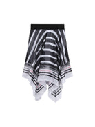 Gonna per bambina Karl Lagerfeld Kids bianca e nera asimmetrica a righe - Rubino Kids