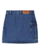 Gonna per bambina Kenzo Kids denim con design asimmetrico - Rubino Kids