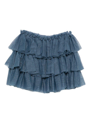 Gonna per bambina Konges Sløjd blu con strati di ruches