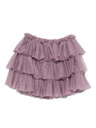 Gonna per bambina Konges Sløjd viola con strati di ruches - Rubino Kids