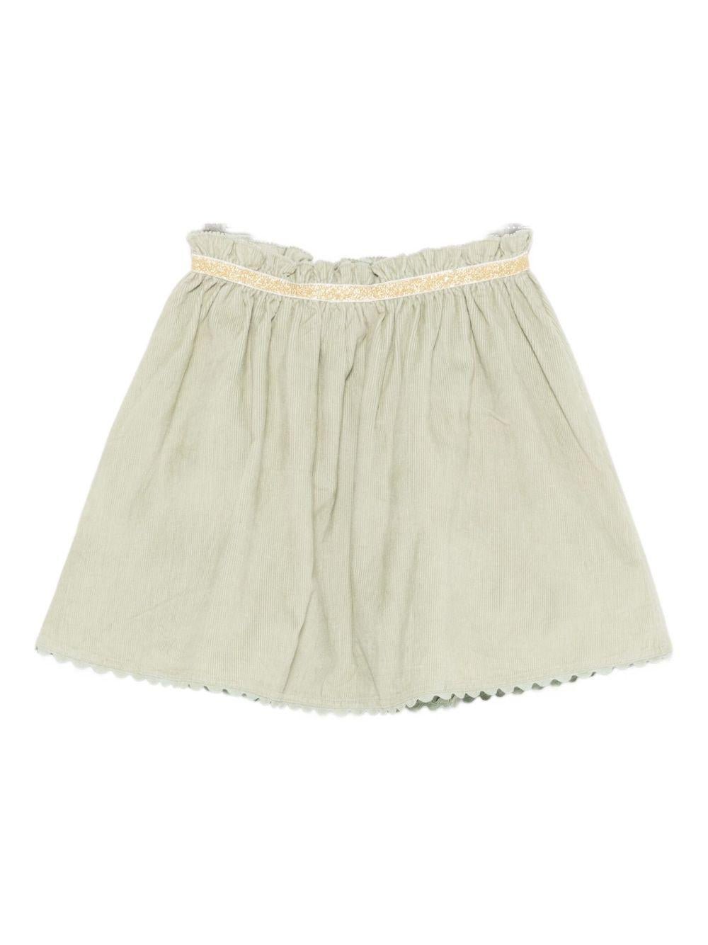 Gonna per bambina Louise Misha verde con dettagli arricciati - Rubino Kids