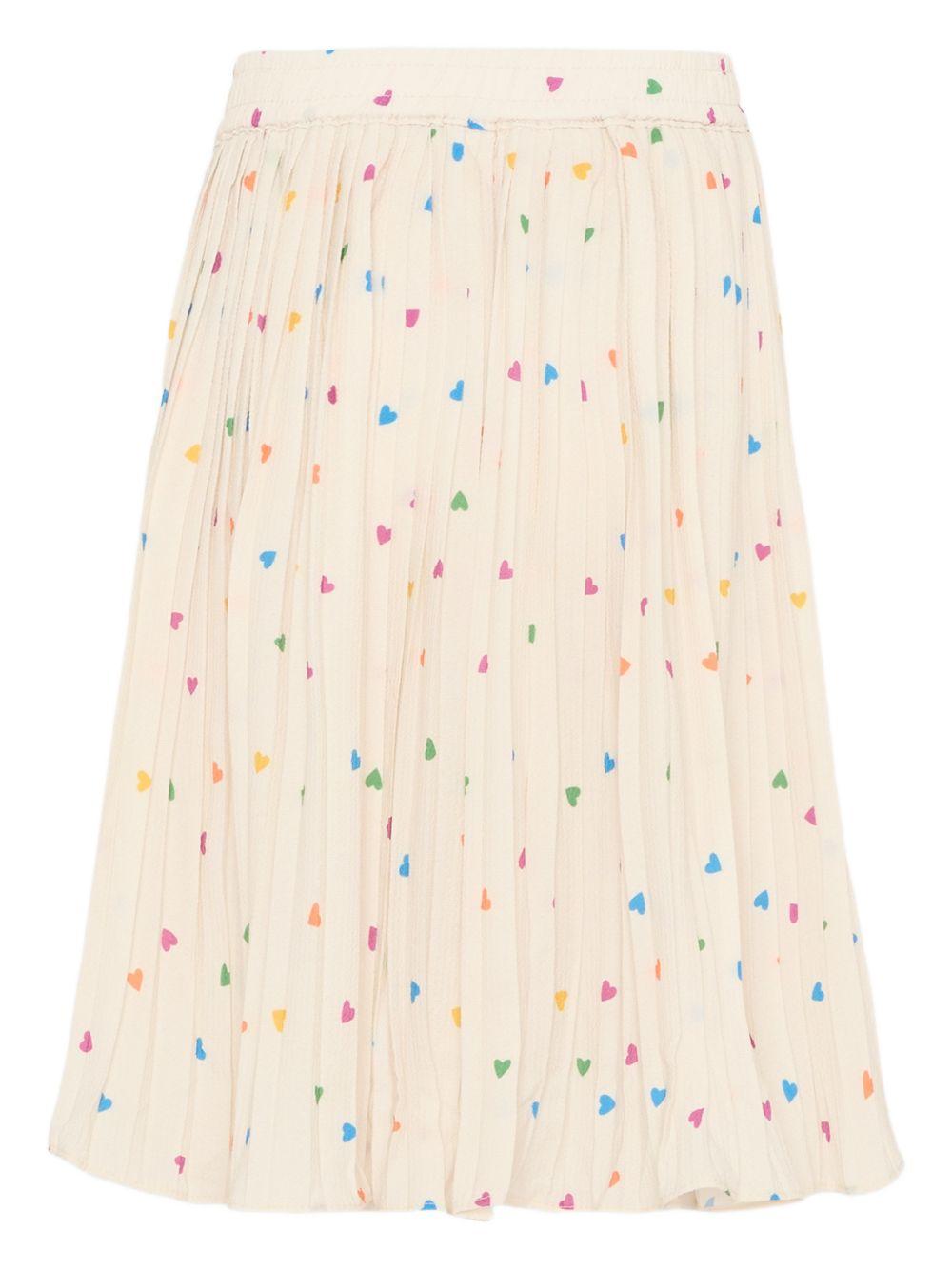 Gonna per bambina Molo avorio con stampa cuoricini all - over - Rubino Kids