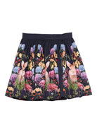 Gonna per bambina Molo blu con stampa floreale - Rubino Kids