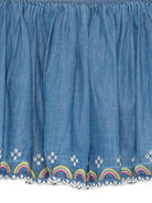 Gonna per bambina Molo denim con dettagli traforati - Rubino Kids