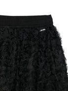 Gonna per bambina Molo nera con decorazione con petali - Rubino Kids