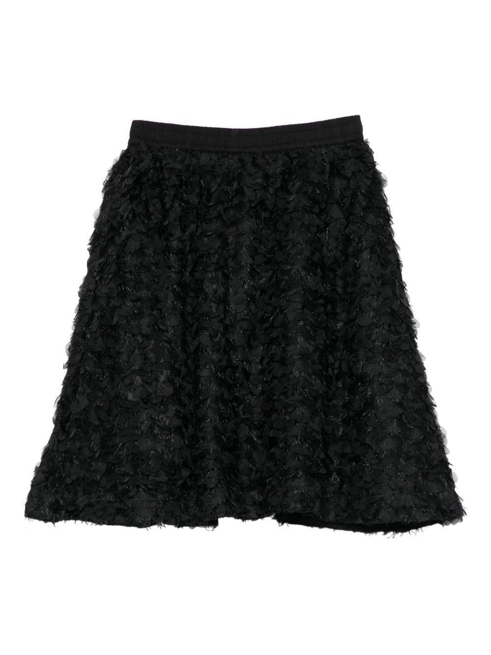 Gonna per bambina Molo nera con decorazione con petali - Rubino Kids