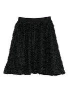 Gonna per bambina Molo nera con decorazione con petali - Rubino Kids