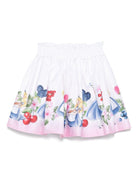 Gonna per bambina Monnalisa Alice x Disney bianco in raso - Rubino Kids
