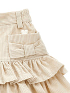 Gonna per bambina Monnalisa beige con design con arricciature - Rubino Kids
