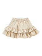 Gonna per bambina Monnalisa beige con design con arricciature - Rubino Kids