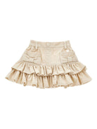Gonna per bambina Monnalisa beige con design con arricciature - Rubino Kids