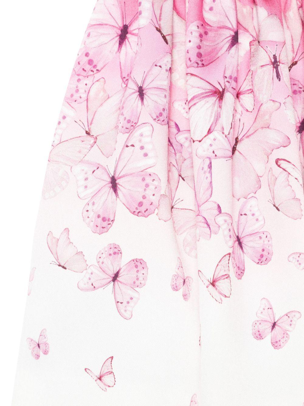 Gonna per bambina Monnalisa con stampa farfalla con design a più strati - Rubino Kids