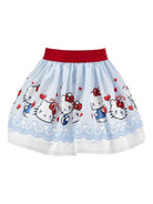 Gonna per bambina Monnalisa Hello Kitty azzurro con stampa - Rubino Kids
