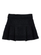 Gonna per bambina Monnalisa nera con dettagli plissettati - Rubino Kids