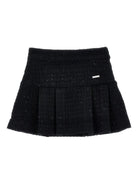 Gonna per bambina Monnalisa nera con dettagli plissettati - Rubino Kids