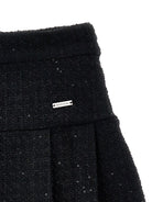 Gonna per bambina Monnalisa nera con dettagli plissettati - Rubino Kids