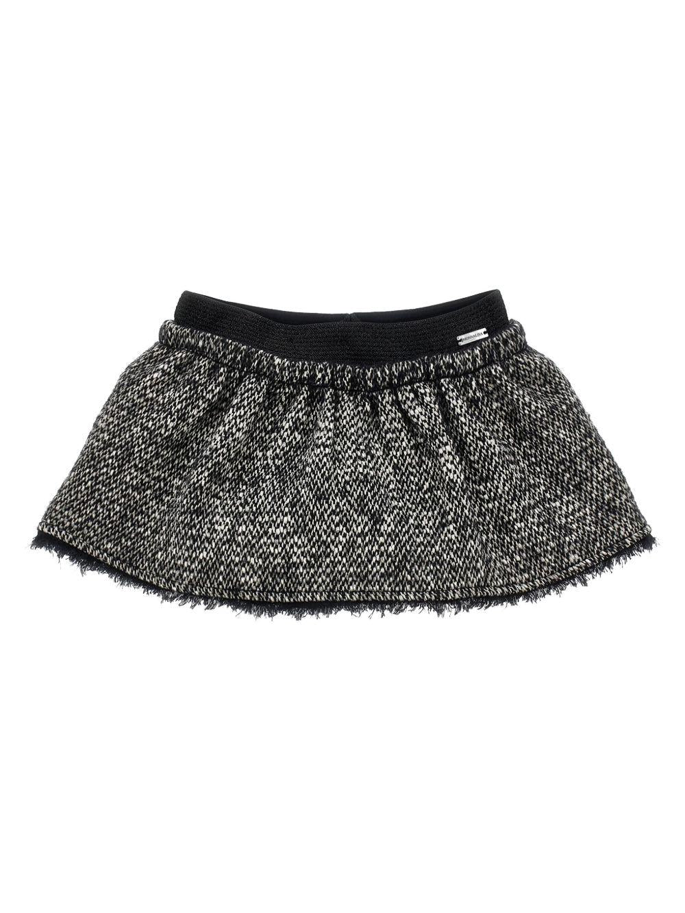 Gonna per bambina Monnalisa nero con orlo sfrangiato - Rubino Kids
