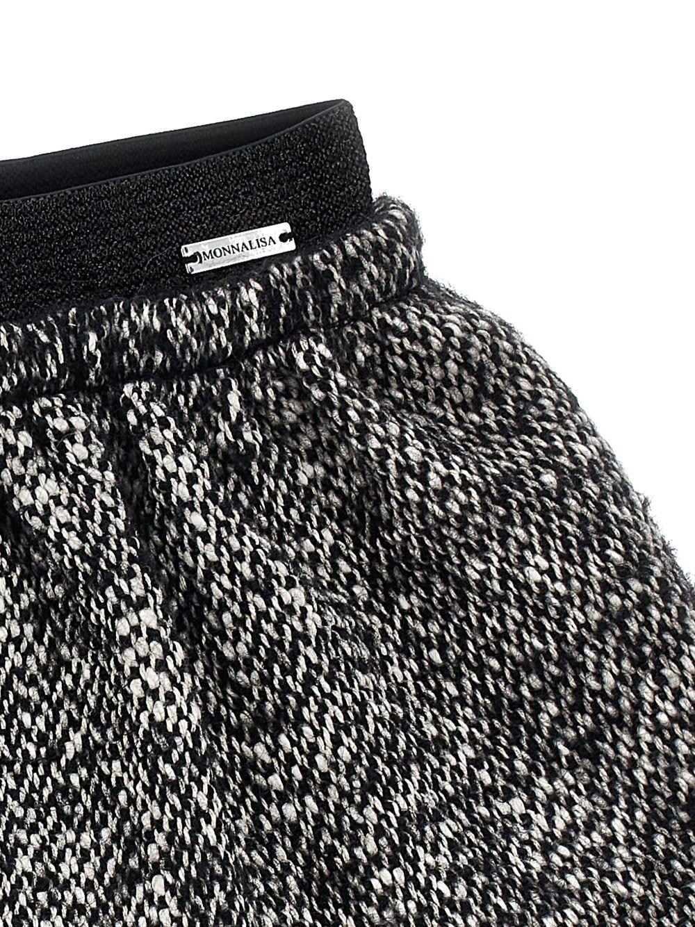 Gonna per bambina Monnalisa nero con orlo sfrangiato - Rubino Kids