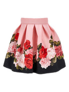 Gonna per bambina Monnalisa rosa con motivo a quadri - Rubino Kids