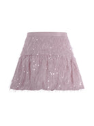 Gonna per bambina Monnalisa rosa con paillettes - Rubino Kids