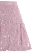 Gonna per bambina Monnalisa rosa con paillettes - Rubino Kids