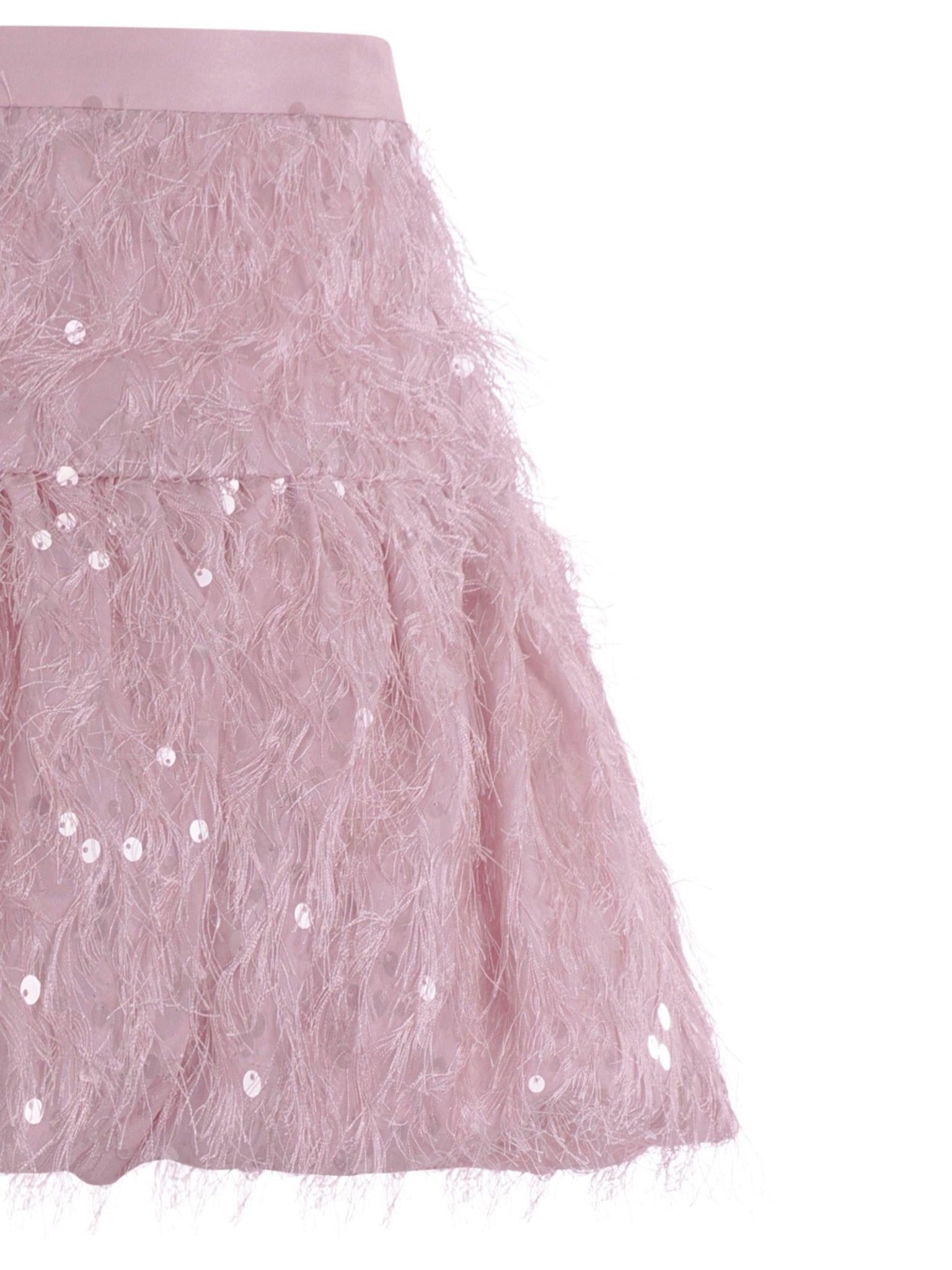 Gonna per bambina Monnalisa rosa con paillettes - Rubino Kids