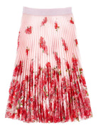 Gonna per bambina Monnalisa rosa con stampa a fiori - Rubino Kids