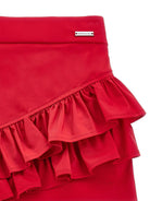 Gonna per bambina Monnalisa rossa con design con ruches - Rubino Kids