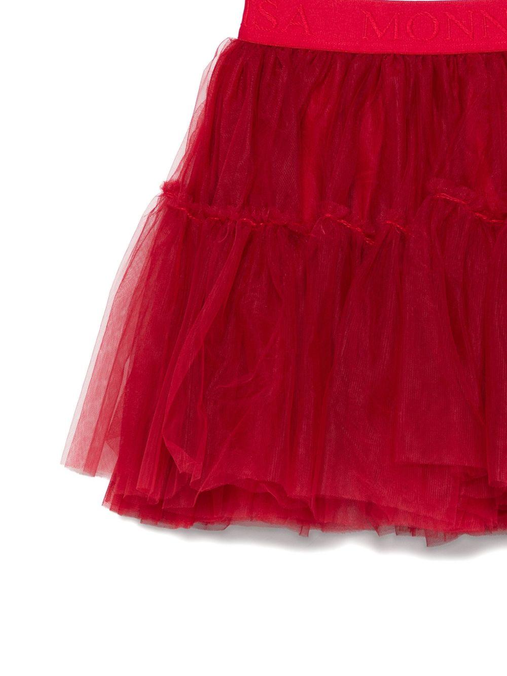 Gonna per bambina Monnalisa rossa con design in tulle - Rubino Kids