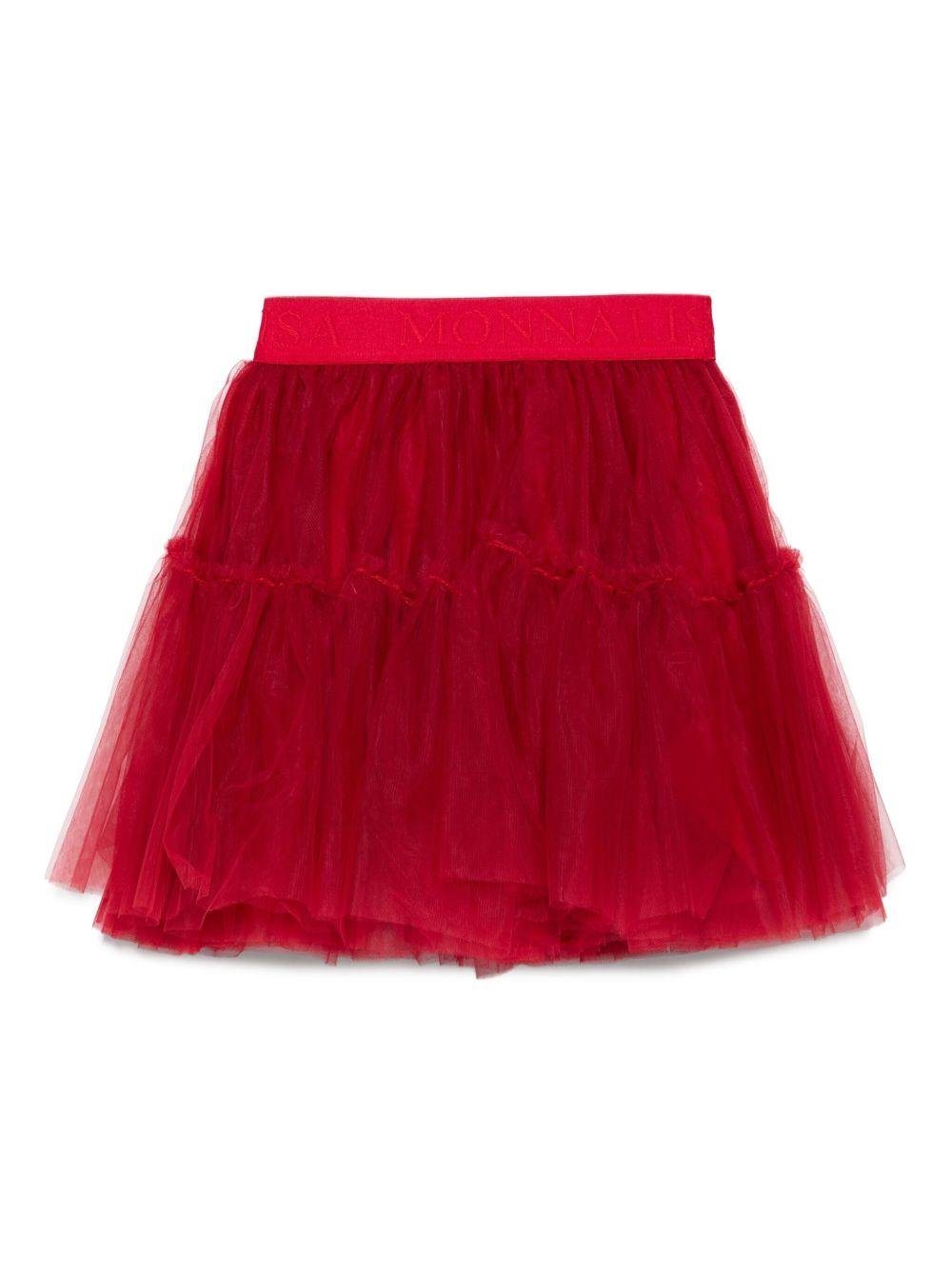 Gonna per bambina Monnalisa rossa con design in tulle - Rubino Kids